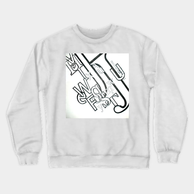 Ascending Letterforms Crewneck Sweatshirt by Mustache Maniacs Film Co.